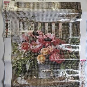 Farmhouse Floral Diamond Art Kit, 30x40cm, Round Drills 24 Colors